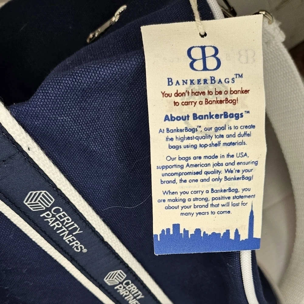 BankerBags Navy Canvas Duffel Bag – Certify Partners Logo – Made in USA